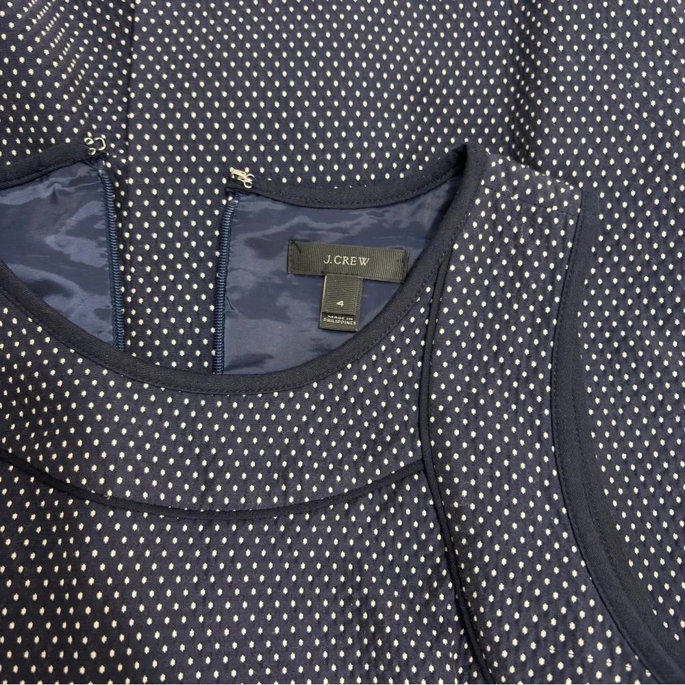 J. Crew Navy Polka Dot Mini Dress